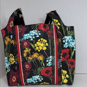 Nanette Lepore Black Floral Tote